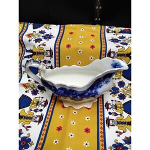 Flower Blue Gravy Boat Vintage by Jahnson Bros. Clayton 1902